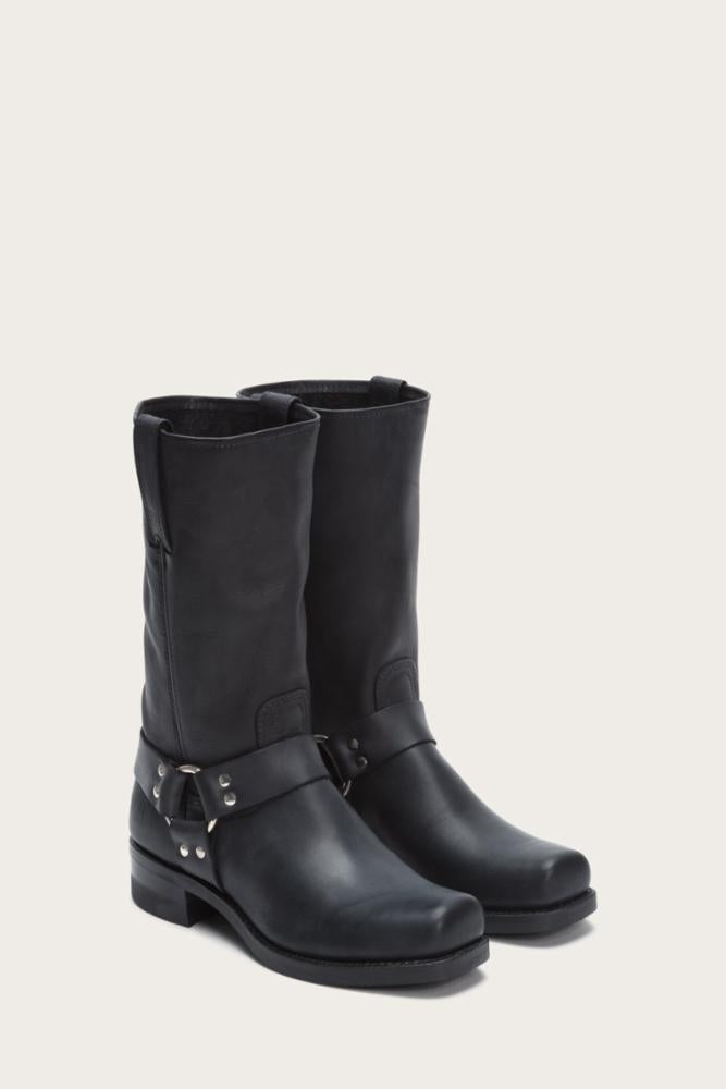 Frye Mens HARNESS 12R BLACK/OILED LEATHER – Frye Canada