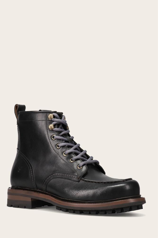 Frye Mens HUDSON WORKBOOT BLACK/VINTAGE PULL UP