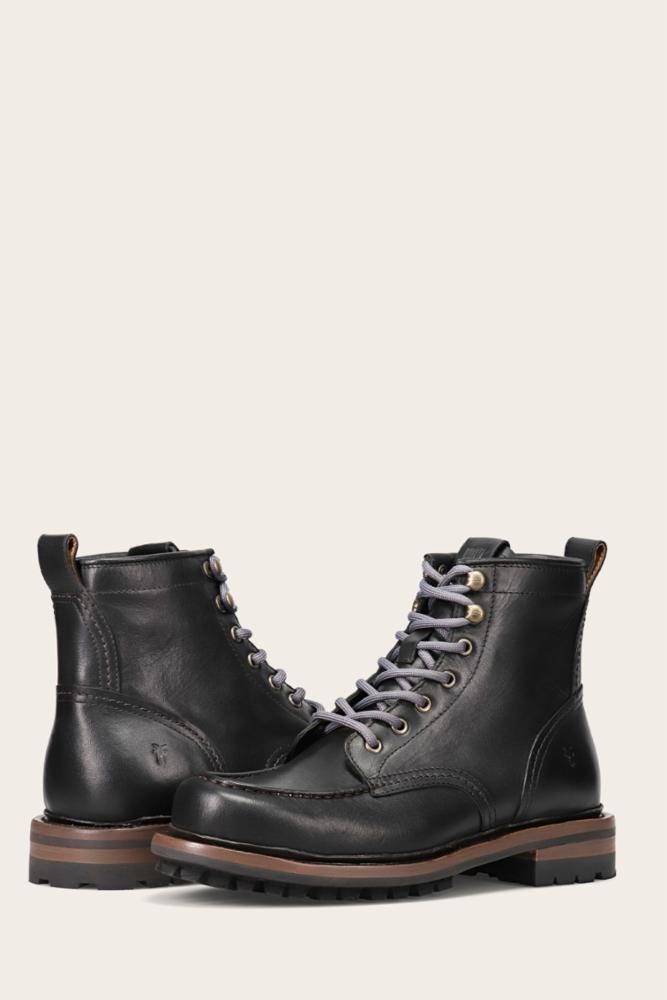 Frye Mens HUDSON WORKBOOT BLACK/VINTAGE PULL UP