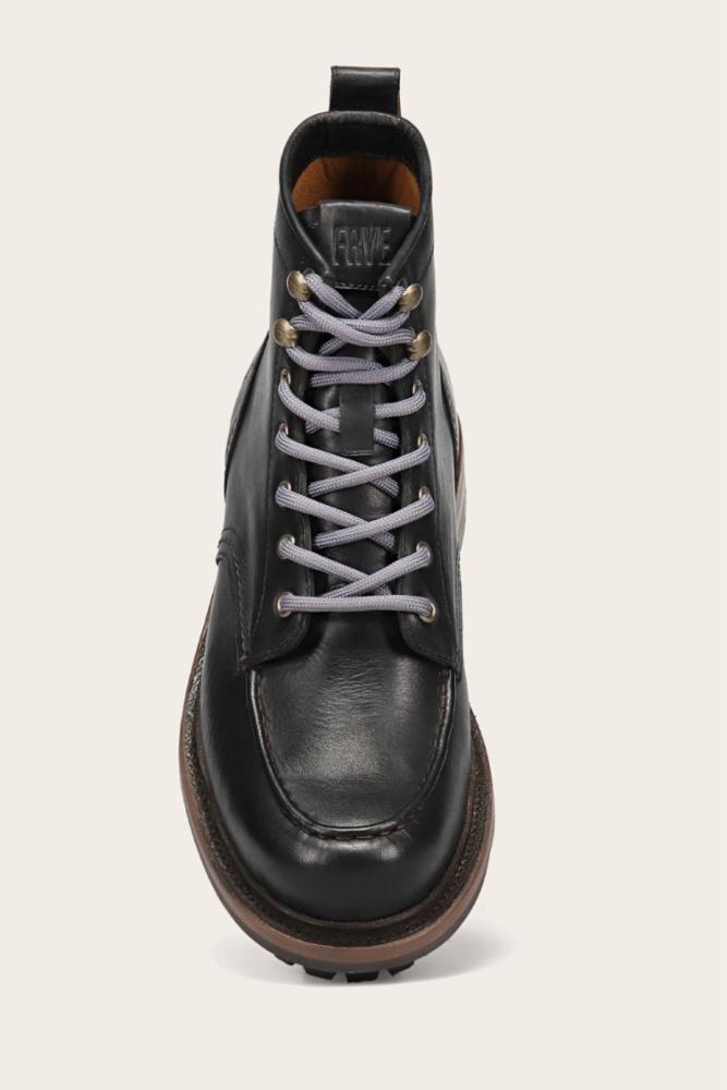 Frye Mens HUDSON WORKBOOT BLACK/VINTAGE PULL UP
