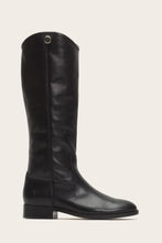 Load image into Gallery viewer, Frye Women MELISSA BUTTON TALL 2 WIDE CALF BLACK/WASHED ANTIQUE PULL UP