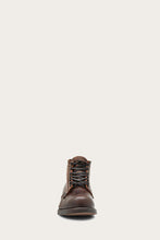 Load image into Gallery viewer, Frye Mens PRISON BOOT DK BROWN/STONEWASH PULLUP