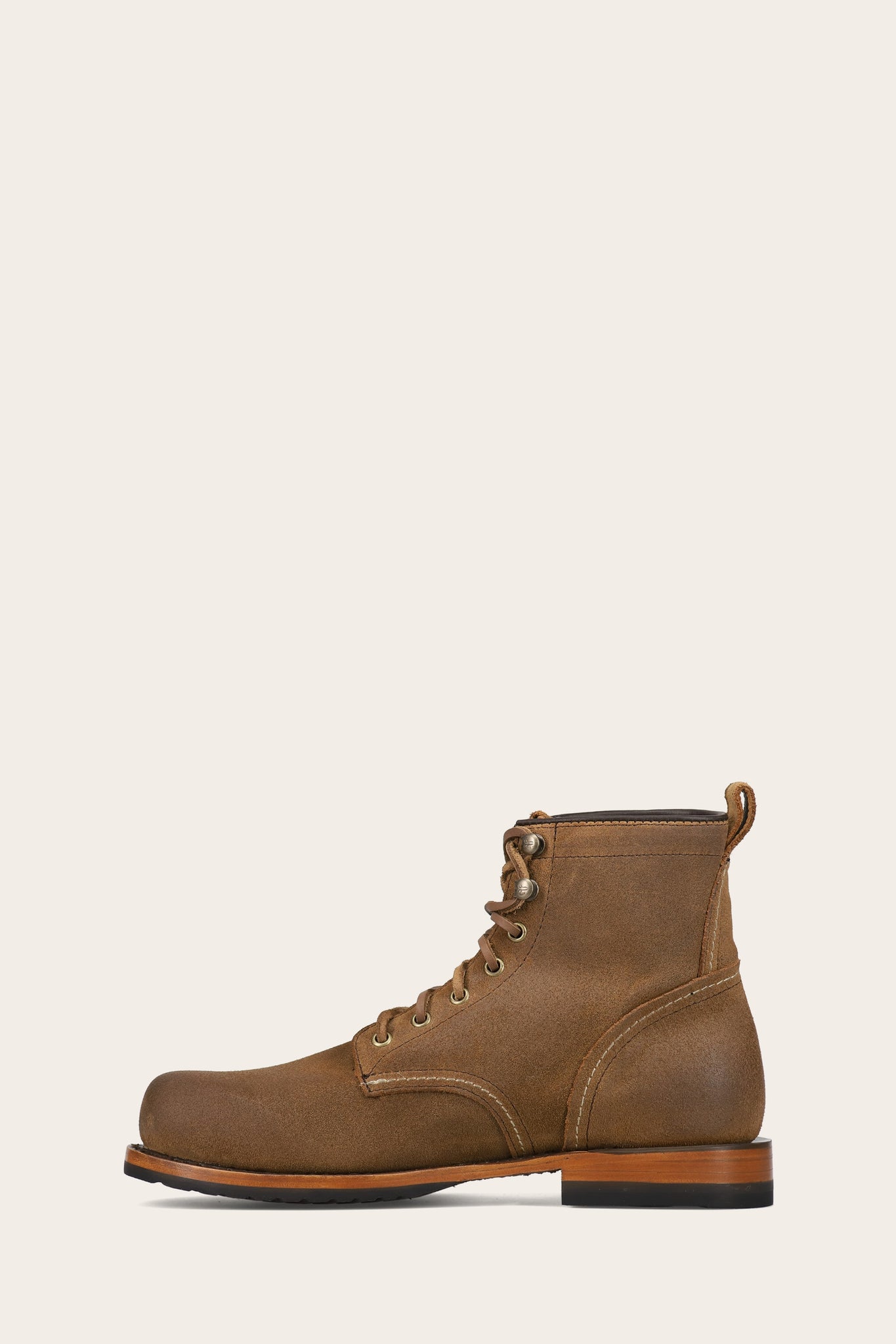 FRYE MEN HUDSON PLAIN TOE WORKBOOT BARK
