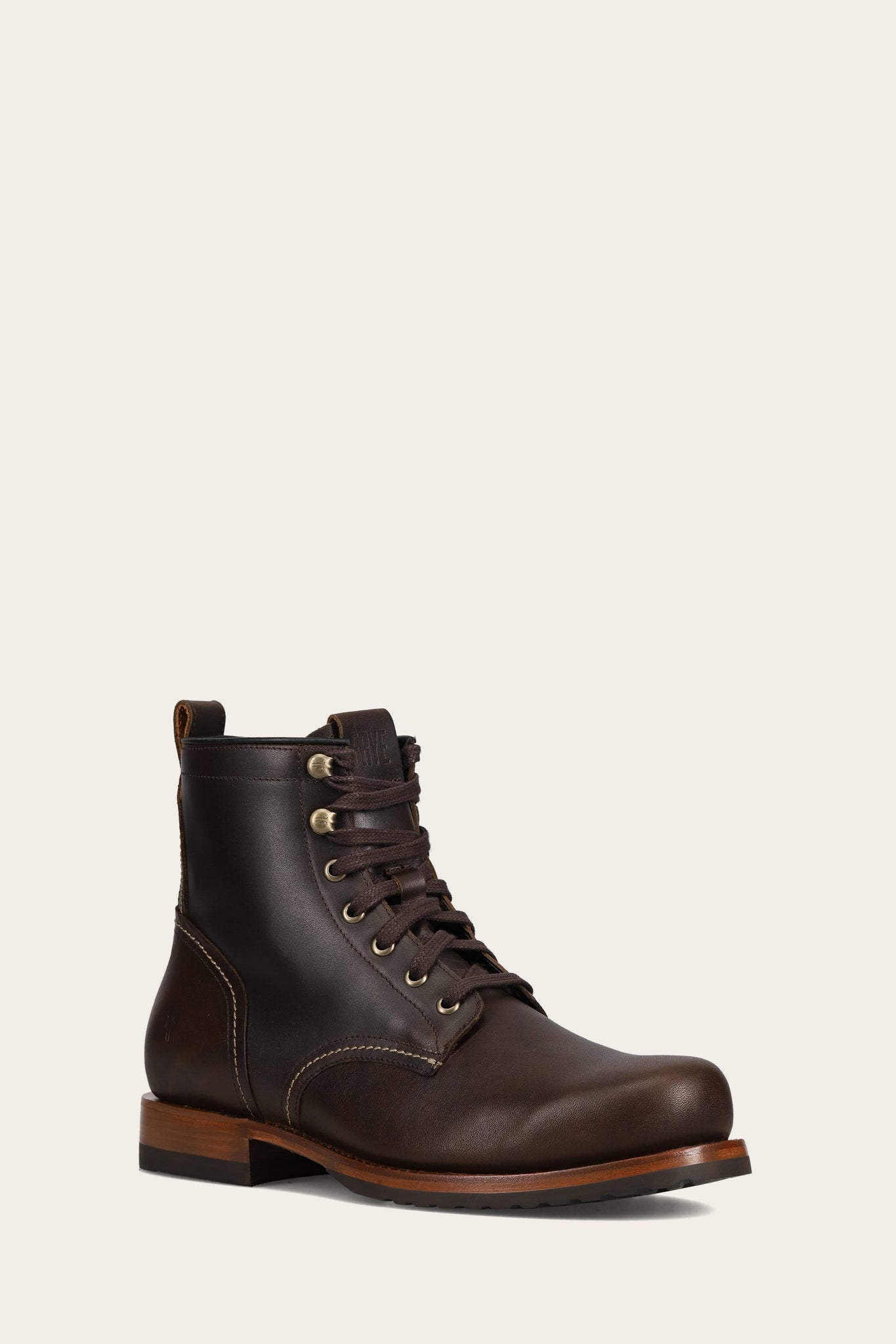 FRYE MEN HUDSON PLAIN TOE WORKBOOT BOURBON
