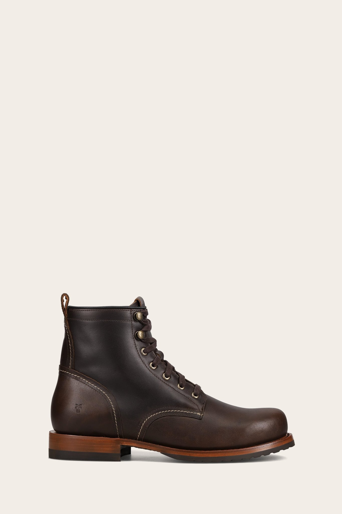 FRYE MEN HUDSON PLAIN TOE WORKBOOT BOURBON