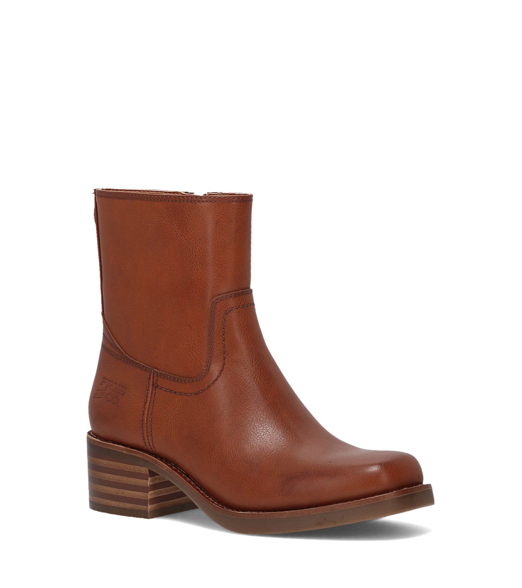 FRYE AND CO WOMEN MIRANDA LOW ZIP WHISKEY