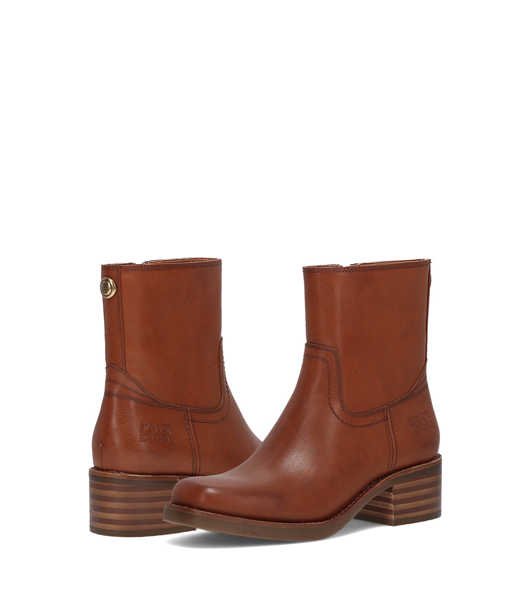 FRYE AND CO WOMEN MIRANDA LOW ZIP WHISKEY