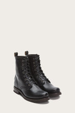 Load image into Gallery viewer, Frye Women VERONICA COMBAT BLACK/SOFT VINTAGE LEATHER