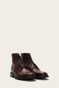 Frye Mens SETH CAP TOE LACE UP BROWN/OILED PULL UP