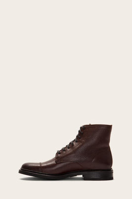 Frye Mens SETH CAP TOE LACE UP BROWN/OILED PULL UP