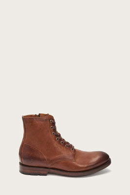 Frye Mens BOWERY LACE UP COGNAC/ANTIQUE PULL UP