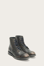 Load image into Gallery viewer, Frye Mens BOWERY LACE UP BLACK/BRUSH OFF FULL GRAIN