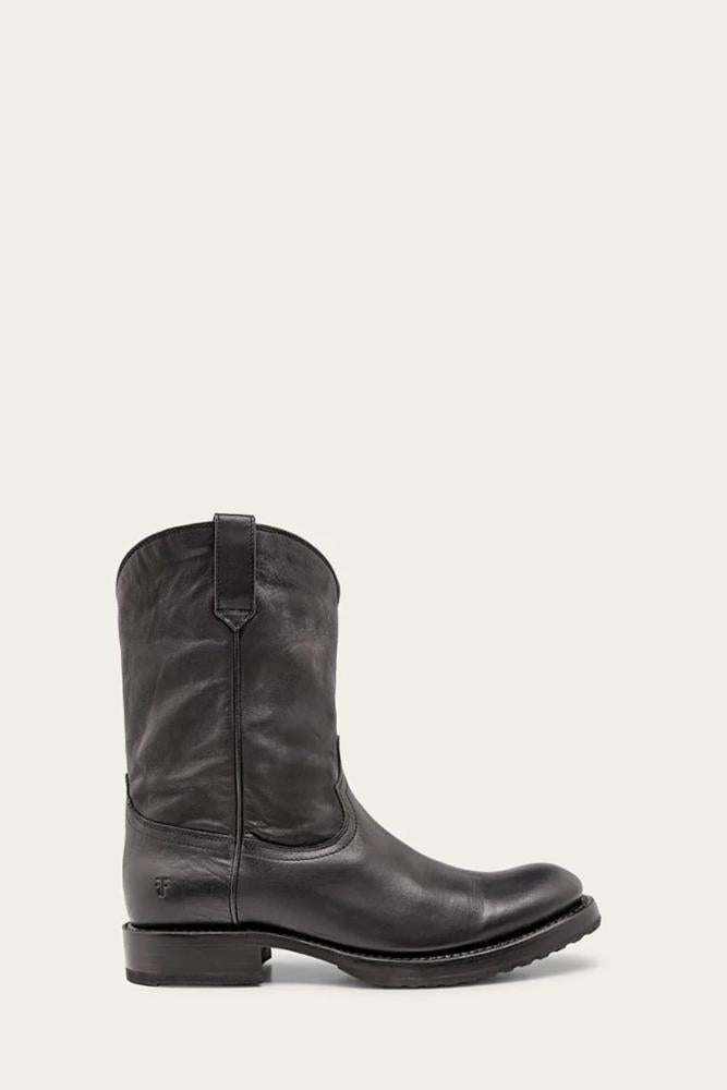 Frye Mens DUKE ROPER BLACK/WASHED VEG LEATHER – Frye Canada