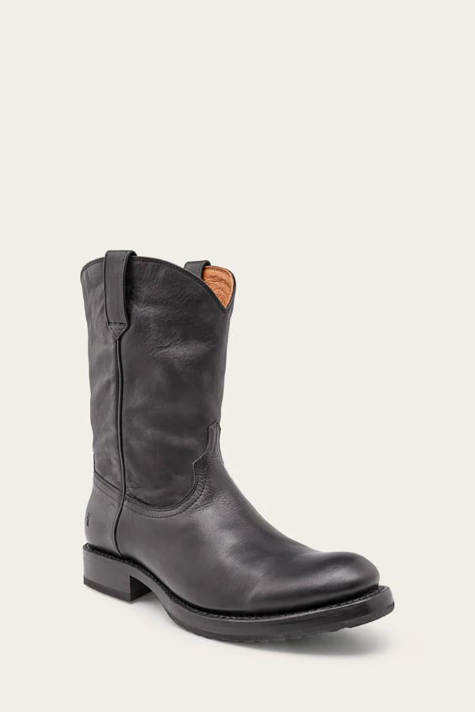 Frye Mens DUKE ROPER BLACK/WASHED VEG LEATHER – Frye Canada