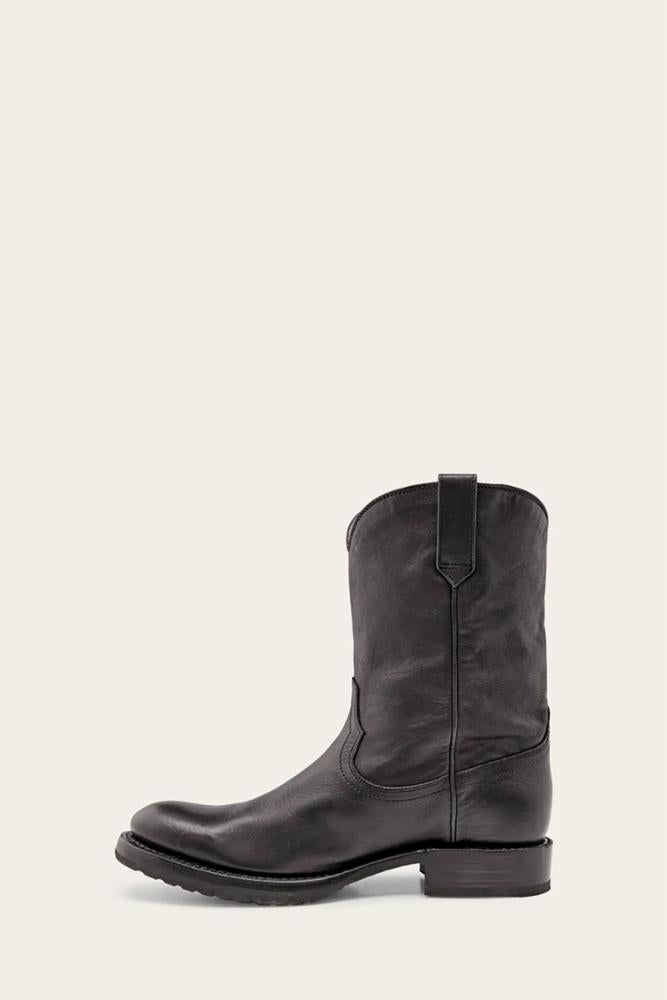 Frye Mens DUKE ROPER BLACK/WASHED VEG LEATHER – Frye Canada