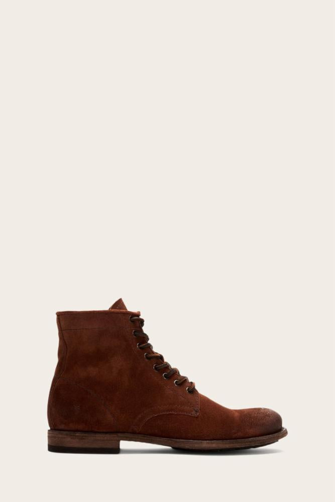 Frye bowery shop lace up cognac